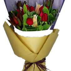 One Dozen Bouquet with Two Steams Red Tiger Lily
